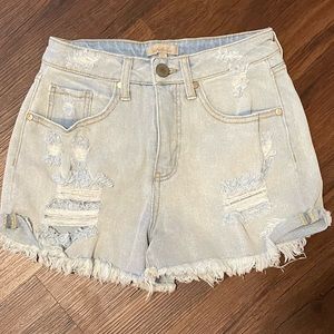 Wonderly Jean Shorts Light Blue High Rise